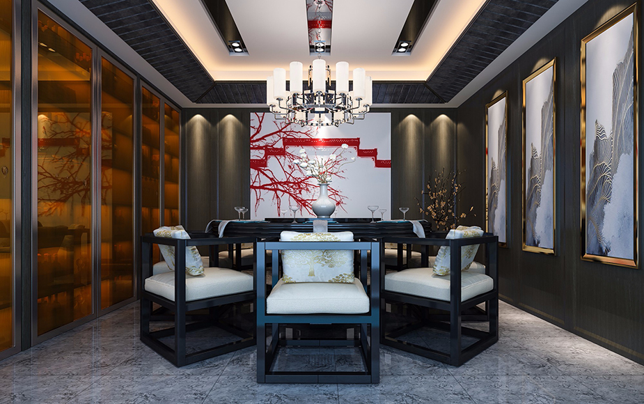 新中式效果圖全套別墅