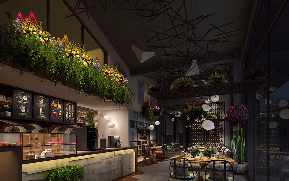 LOFT咖啡廳設計-咖啡廳店鋪裝修-深圳天澤裝飾